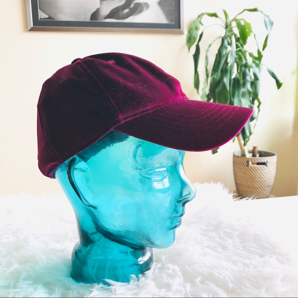 NWOT Oxblood Velvet Baseball Cap